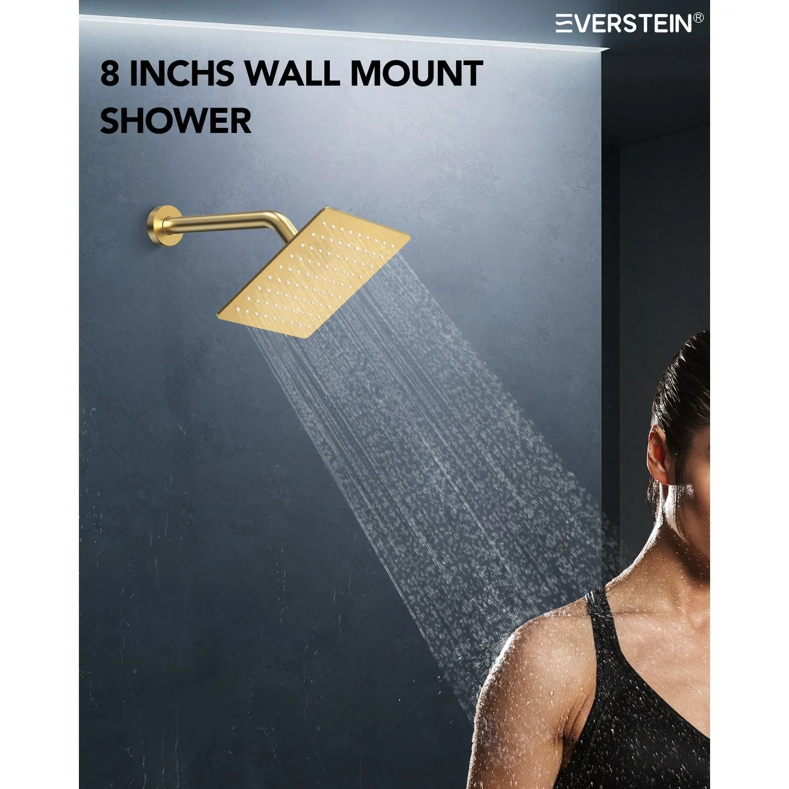 Triple Heads 20 Thermostatic Shower System. LED Mood Lighting 64-Color Dual Shower Head with Bluetooth Music