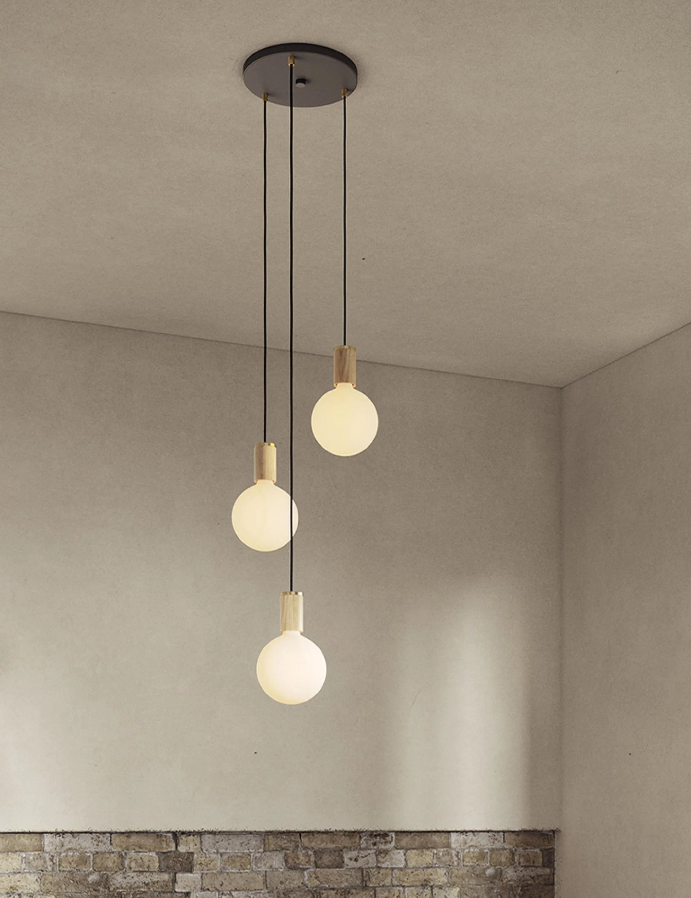 Triple Pendant Light with Sphere IV by Tala