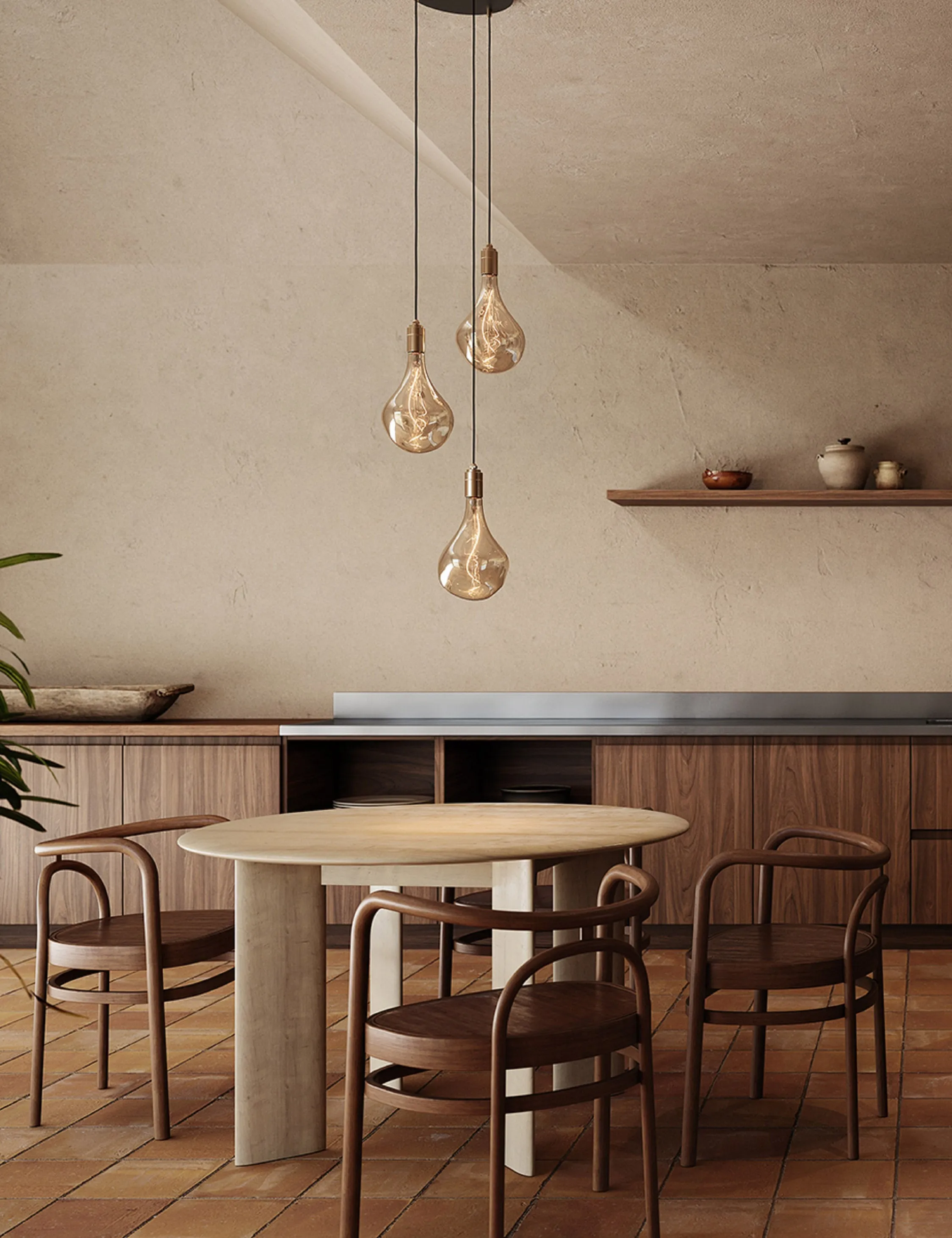 Triple Pendant Light with Voronoi II by Tala