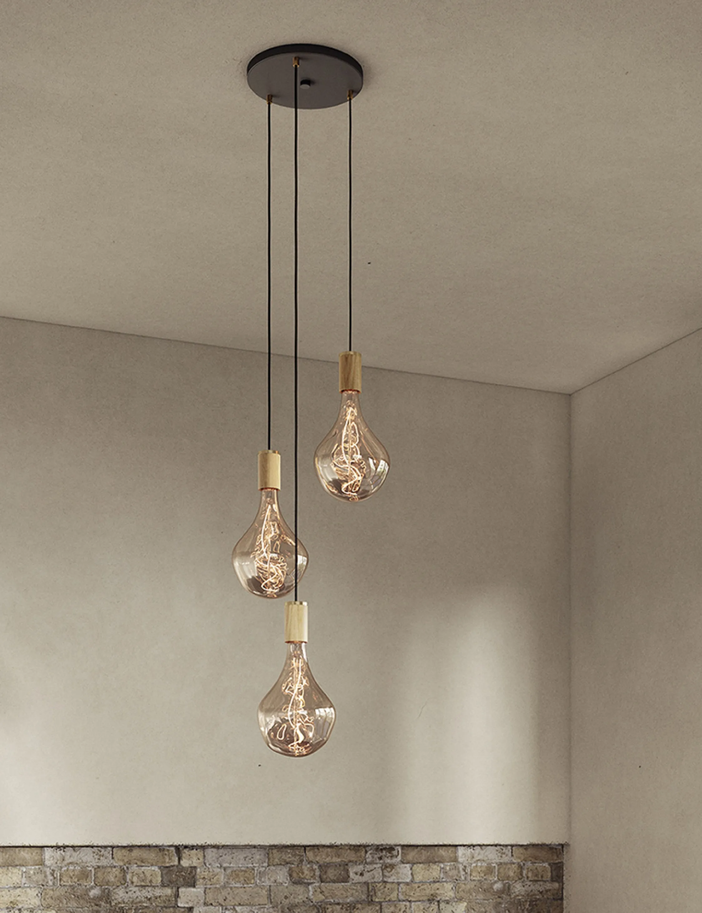 Triple Pendant Light with Voronoi II by Tala