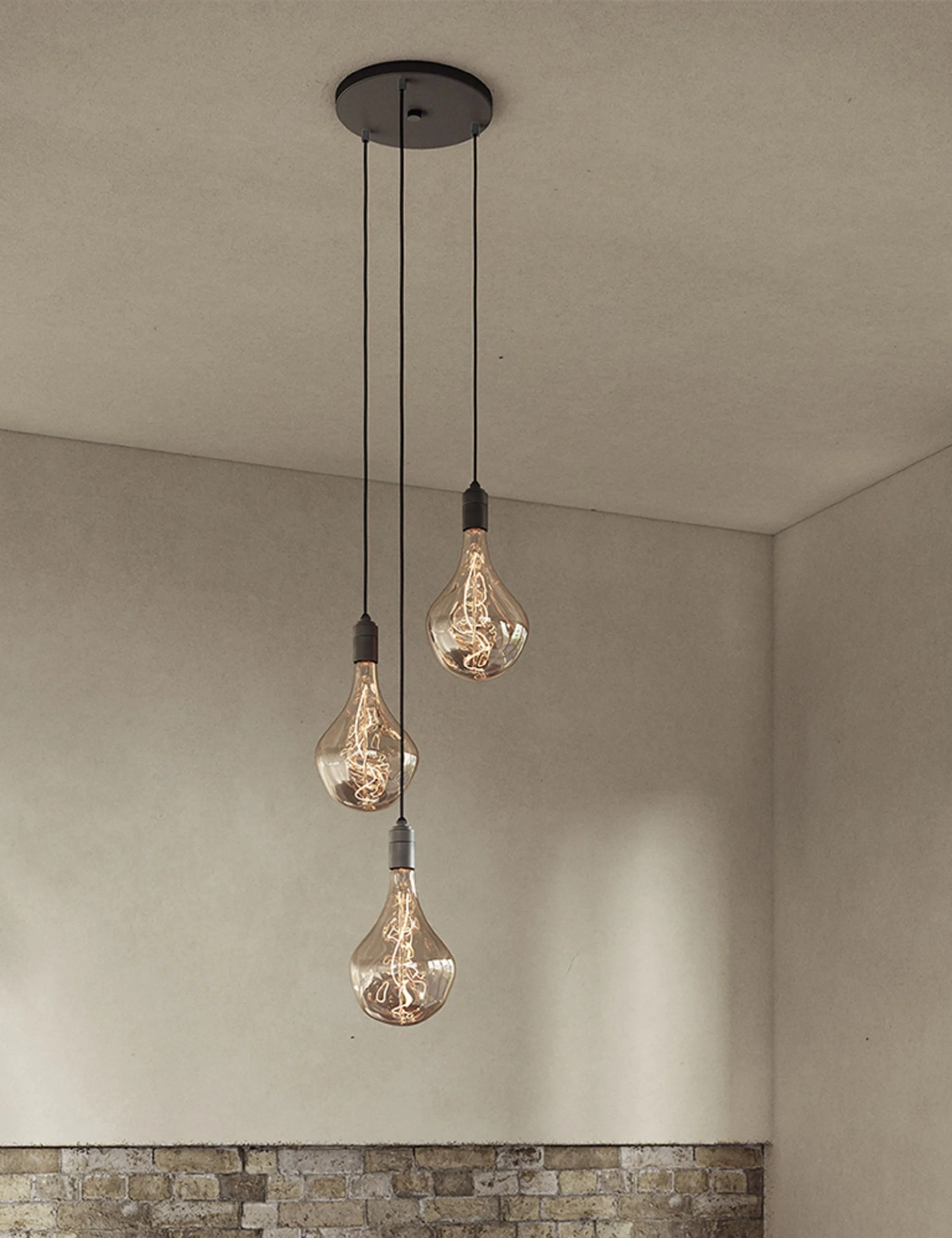 Triple Pendant Light with Voronoi II by Tala