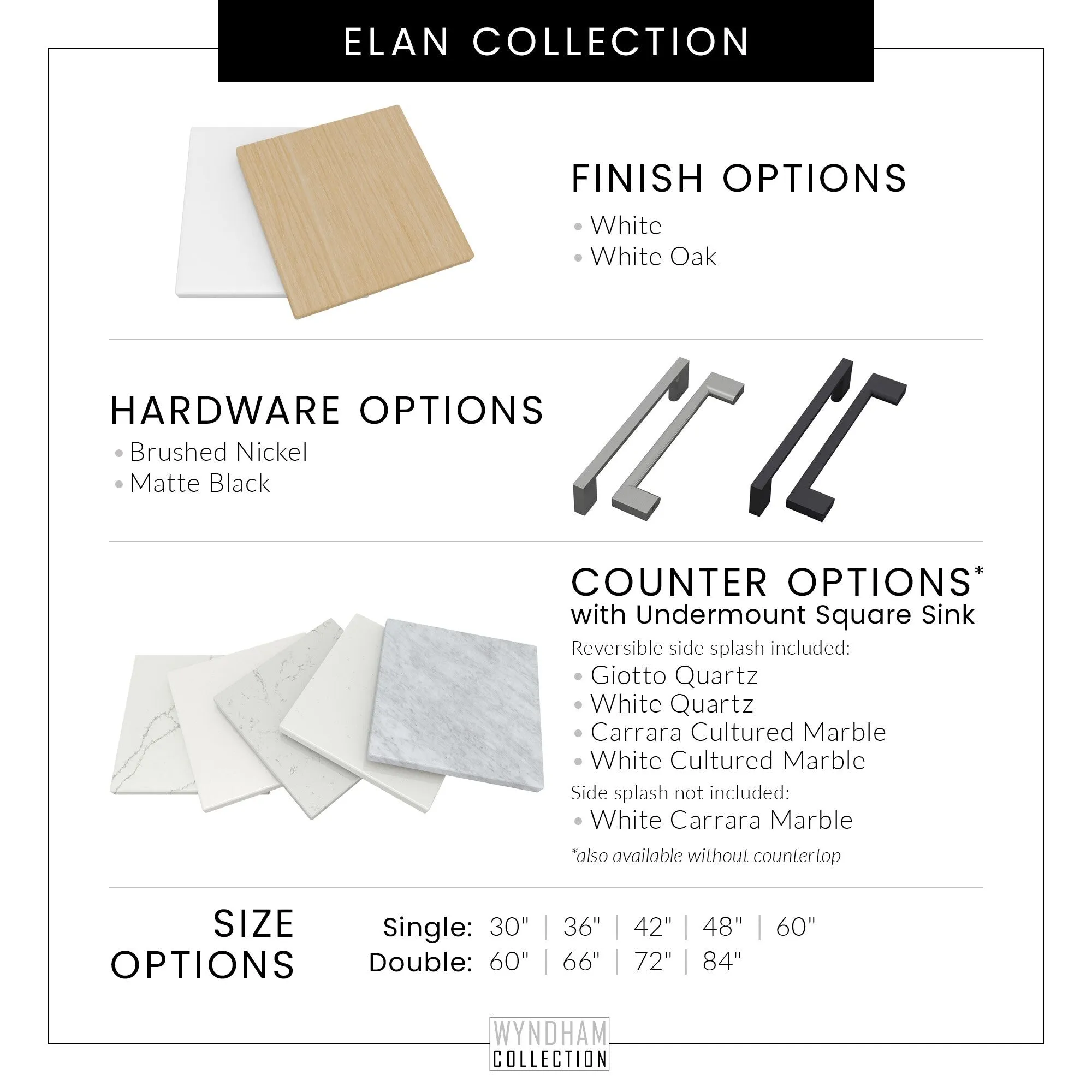 Wyndham Collection WCH717166D-QTZ-US3MXX Elan 66 Free Standing Double