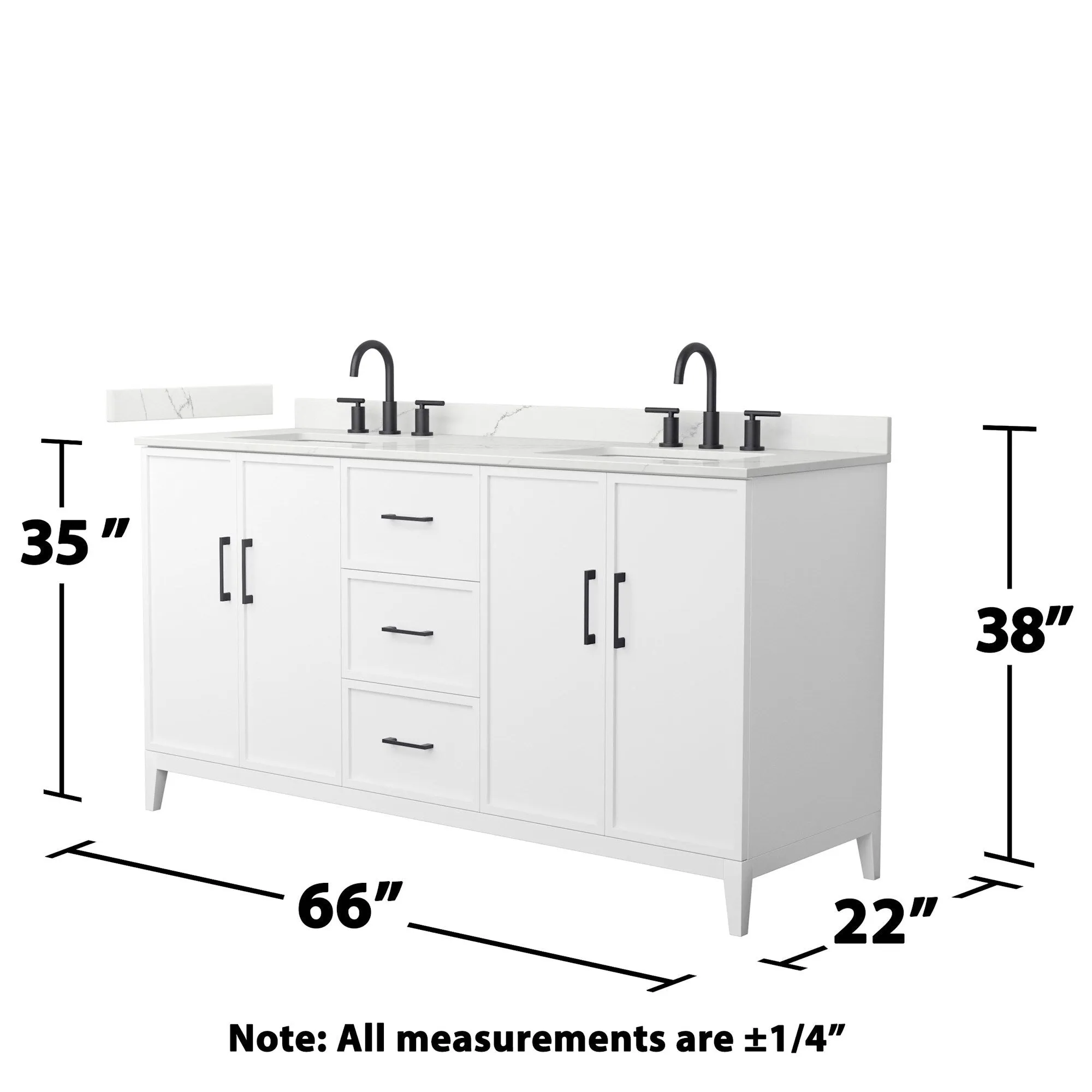 Wyndham Collection WCH717166D-QTZ-US3MXX Elan 66 Free Standing Double