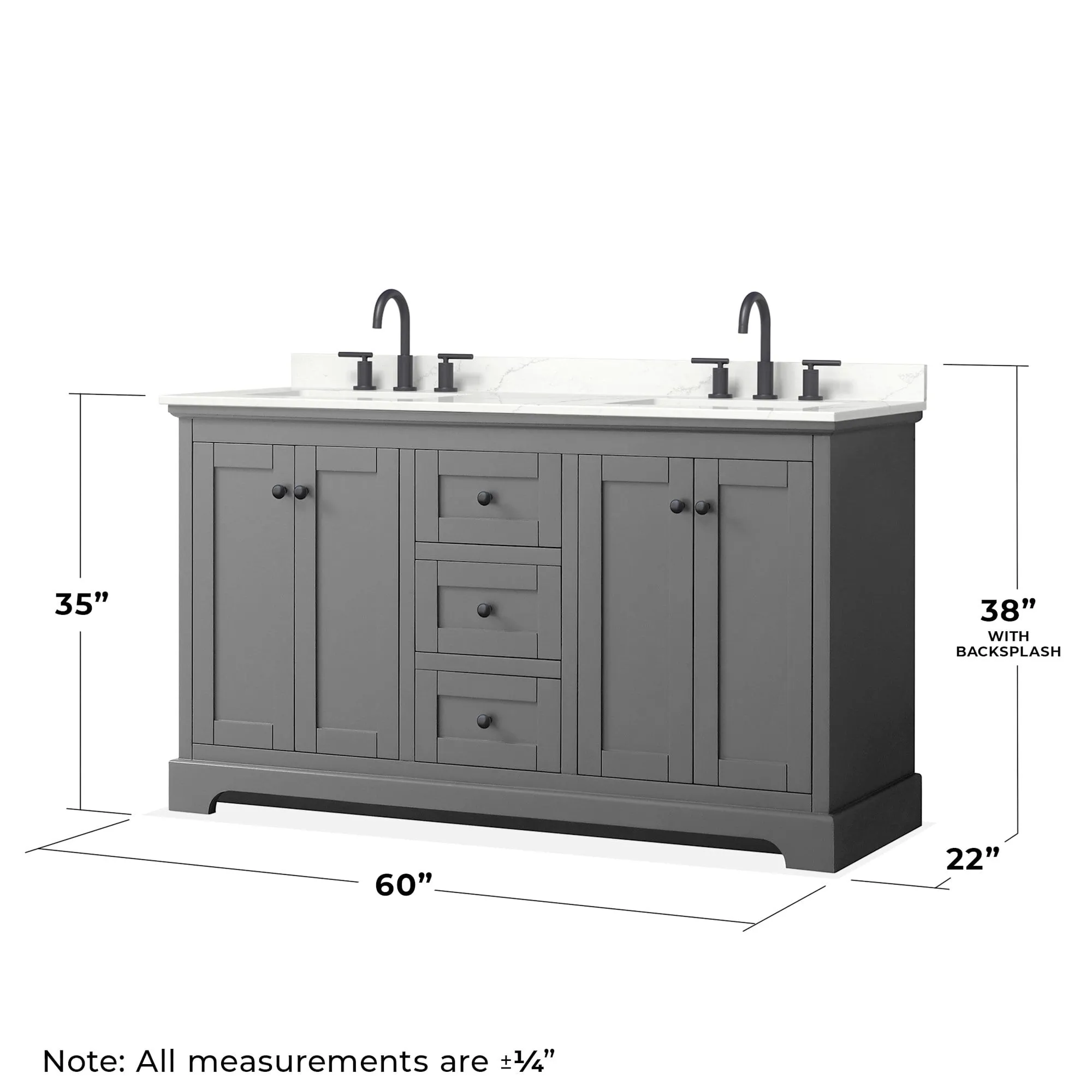 Wyndham Collection WCV232360D-QTZ-US3MXX Avery 60 Free Standing