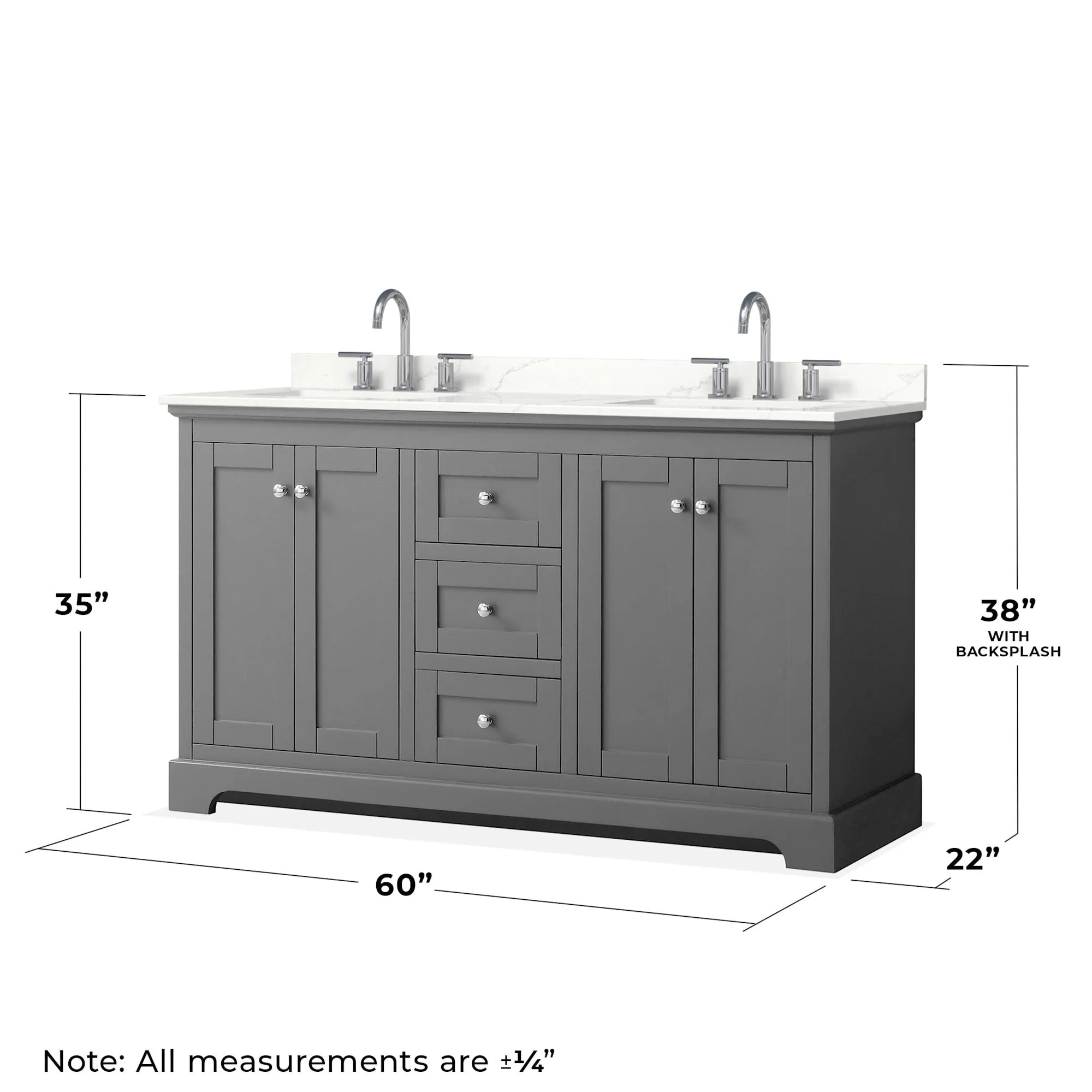 Wyndham Collection WCV232360D-QTZ-US3MXX Avery 60 Free Standing