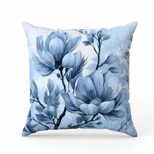 Zinnia Zest Indoor/Outdoor Reversible Throw Pillow Blue